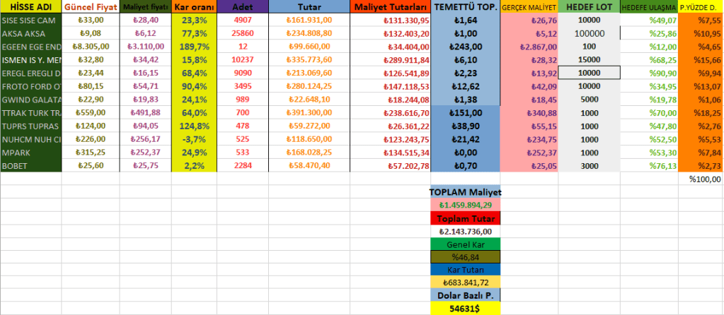1 HAZİRAN  2025 53. AY PORTFÖY&nbsp;RAPORU.